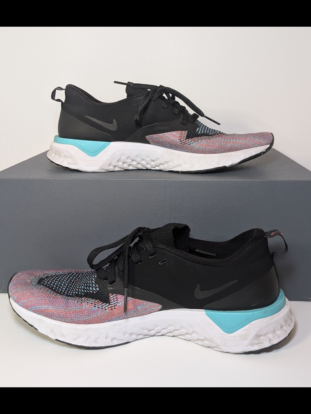 Nike Women's Odyssey React 2 Flyknit MulNike Women's Black & Multi Running Shoes - Picture 2 of 7